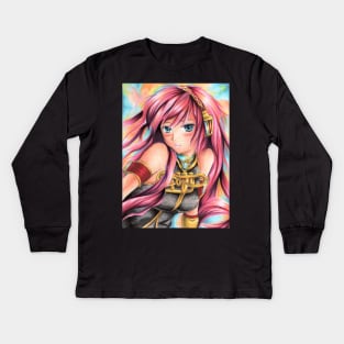 Vocaloid Megurine Luka Drawing Kids Long Sleeve T-Shirt